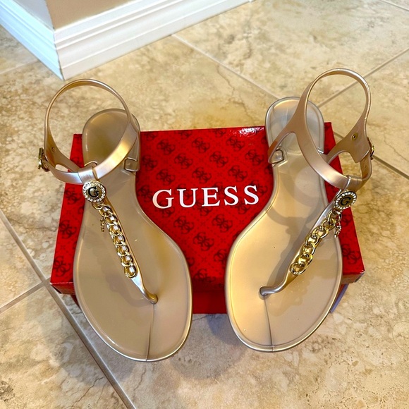 Guess Shoes - Guess Sandals for women   “Appear” Gold Jelly Sandals Size 8 women’s sandals